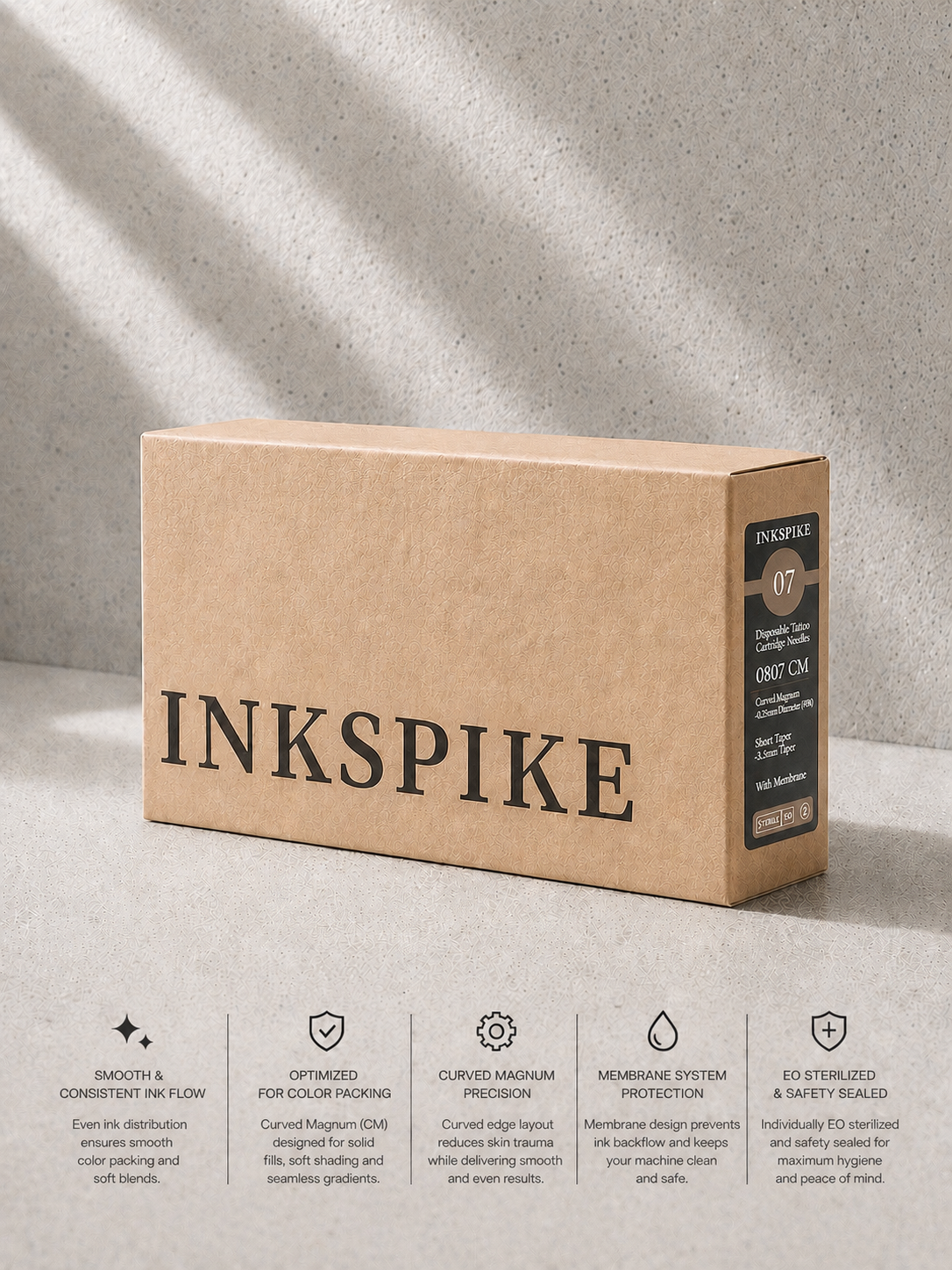 Inkspike Bugpin Curved Magnum Tattoo Cartridge Needles #0807 CM for Ultra Fine Shading and Smooth Color Packing