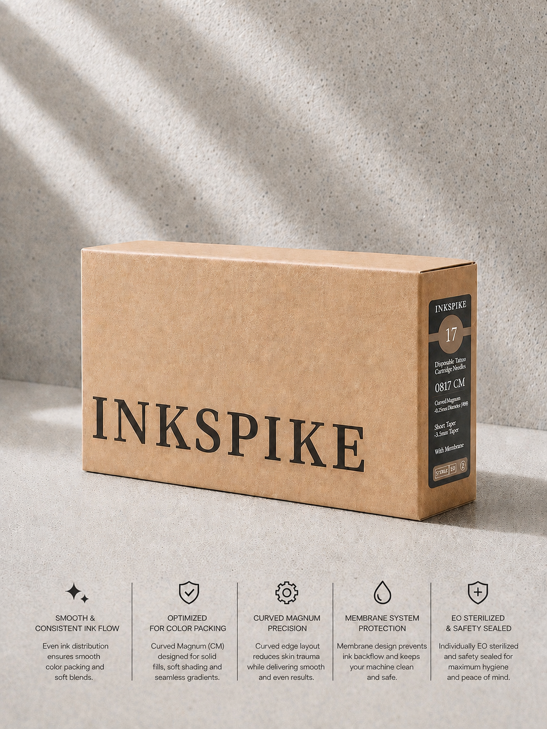 Inkspike Bugpin Curved Magnum Tattoo Cartridge Needles #0817 CM for Ultra Fine Shading and Smooth Color Packing