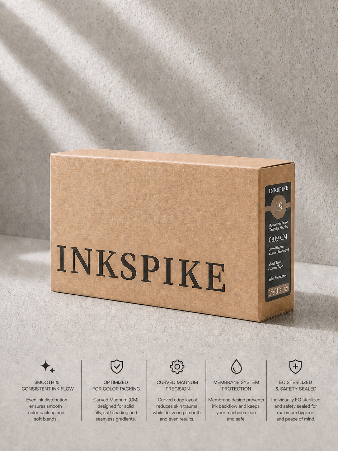 Inkspike Bugpin Curved Magnum Tattoo Cartridge Needles #0819 CM for Ultra Fine Shading and Smooth Color Packing