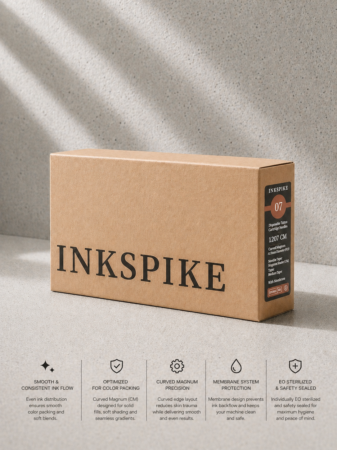 Inkspike  Curved Magnum Tattoo Cartridge Needles (#1207)- Ultra Fine Shading & Detail Cartridge Needles | Inkspike