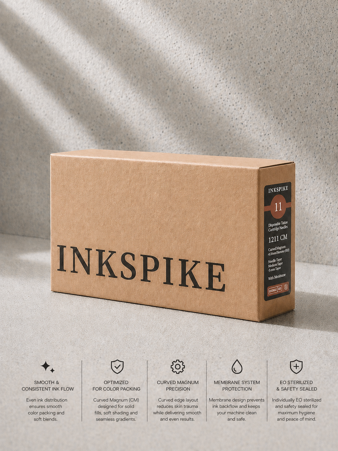 Inkspike  Curved Magnum Tattoo Cartridge Needles (#1211)- Ultra Fine Shading & Detail Cartridge Needles | Inkspike