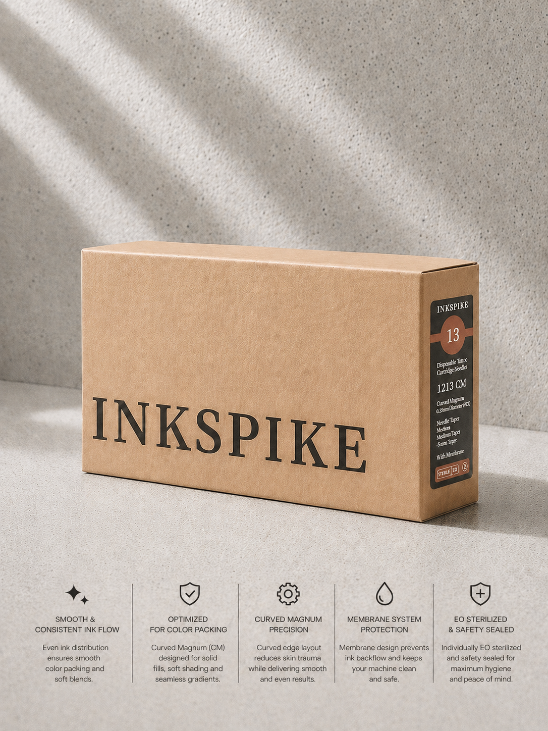 Inkspike  Curved Magnum Tattoo Cartridge Needles (#1213)- Ultra Fine Shading & Detail Cartridge Needles | Inkspike