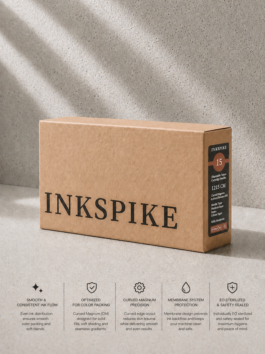 Inkspike  Curved Magnum Tattoo Cartridge Needles (#1215)- Ultra Fine Shading & Detail Cartridge Needles | Inkspike