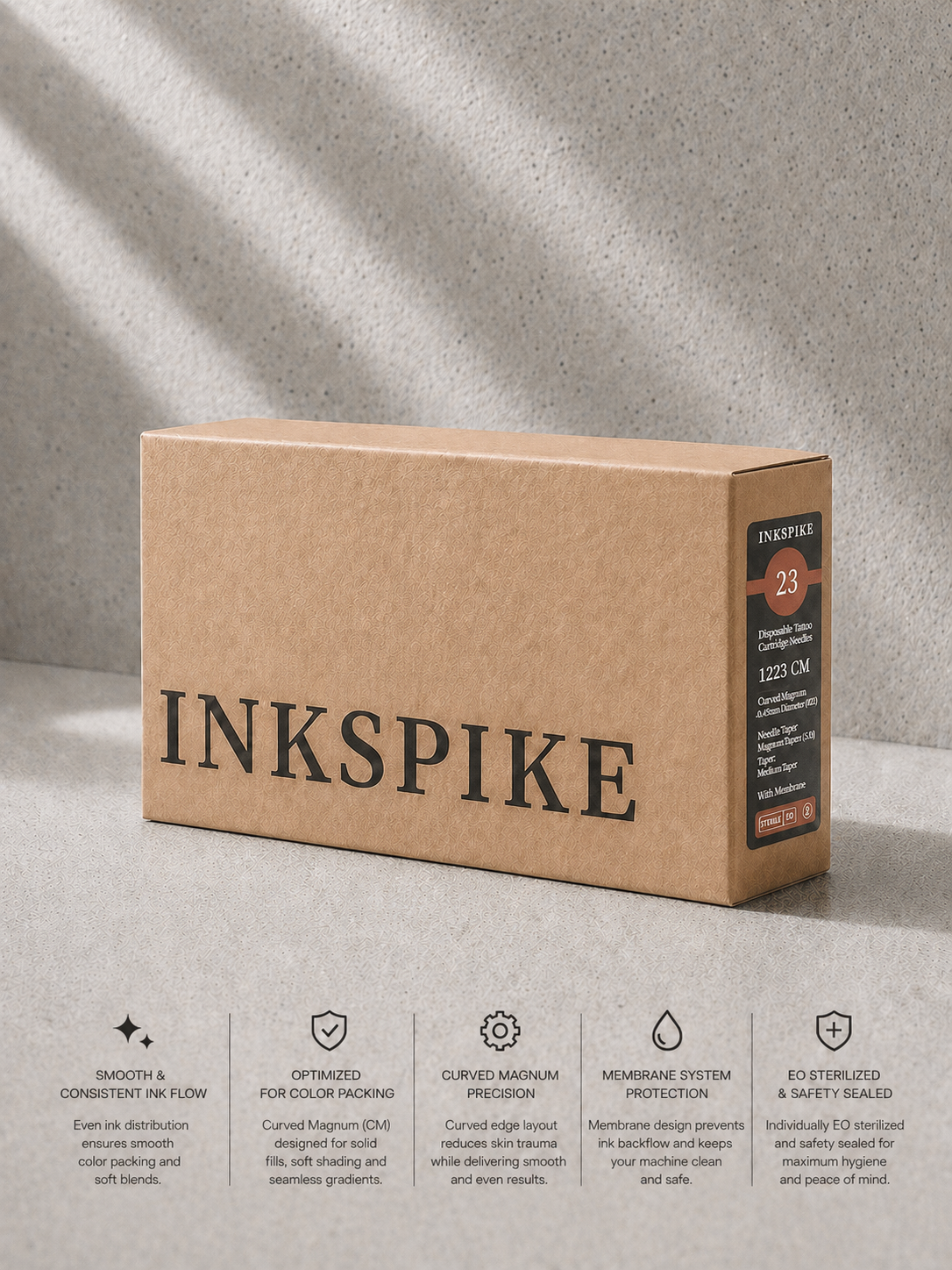 Inkspike  Curved Magnum Tattoo Cartridge Needles (#1223)- Ultra Fine Shading & Detail Cartridge Needles | Inkspike