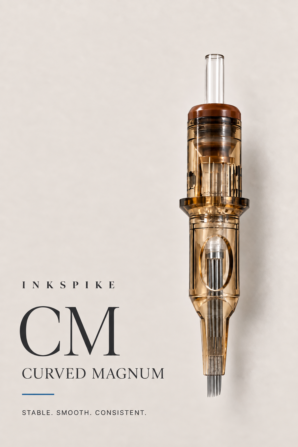 Inkspike Curved Magnum Tattoo Cartridge Needles Product Features Infographic – Semi-Curved Magnum Design for Smooth Shading, Soft Blending and Consistent Ink Flow