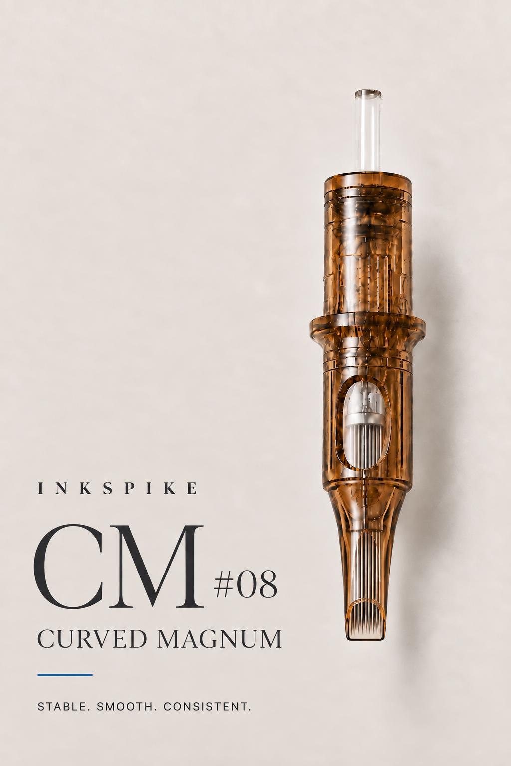 Inkspike Bugpin ( #08)  Curved Magnum Tattoo Cartridge Needles Product Features Infographic – Semi-Curved Magnum Design for Smooth Shading, Soft Blending and Consistent Ink Flow