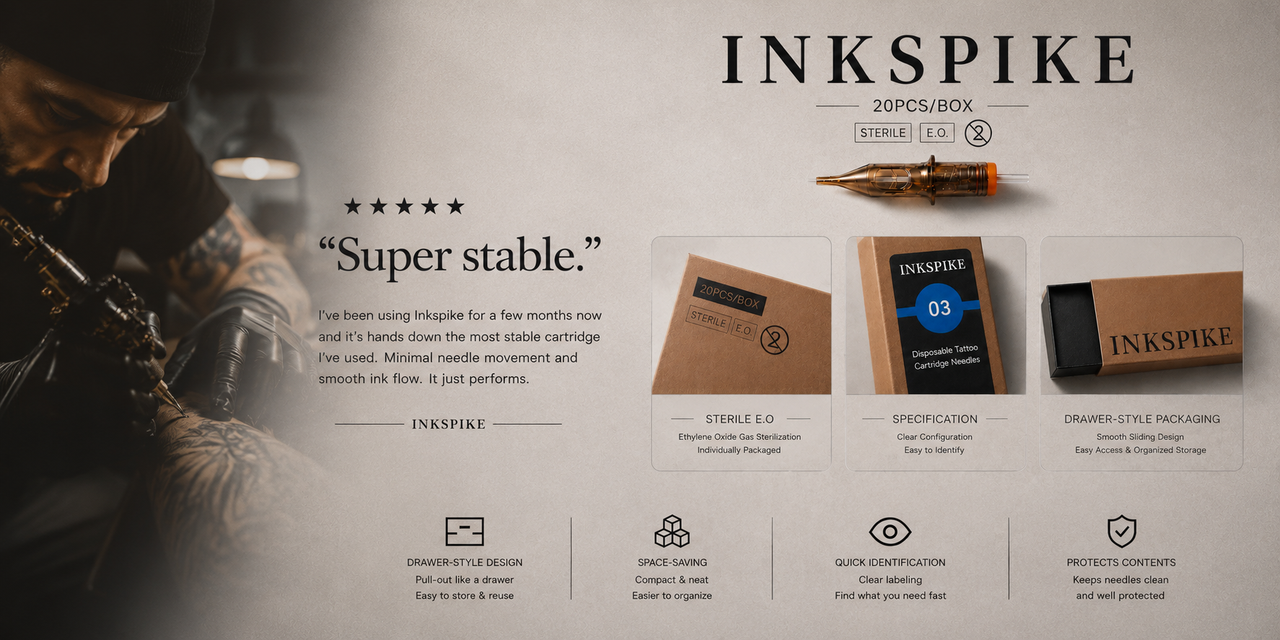 
Inkspike Professional Tattoo Needle Cartridges for Tattoo Artists
