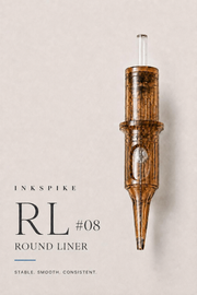 Inkspike Bugpin ( #08 ) Round Liner RL tattoo cartridge needle with maximum stability, smooth ink flow, and precise lining performance.