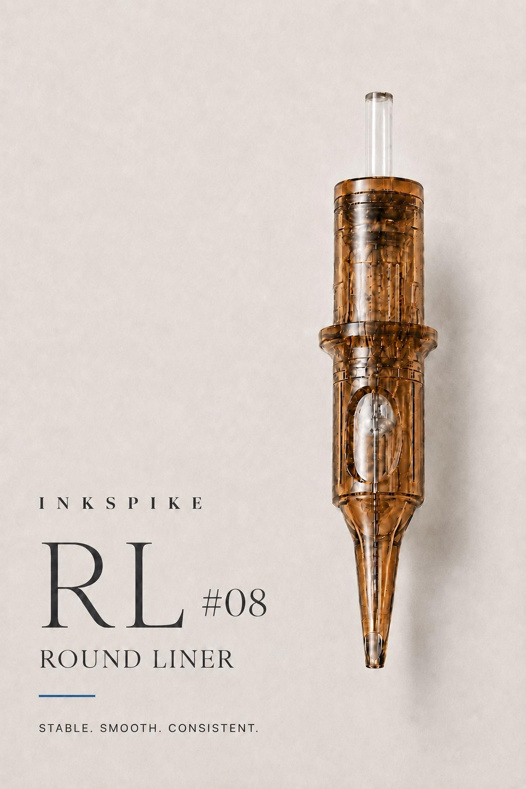 Inkspike Bugpin ( #08 ) Round Liner RL tattoo cartridge needle with maximum stability, smooth ink flow, and precise lining performance.