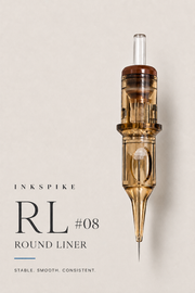 Inkspike Bugpin ( #08 ) Round Liner RL tattoo cartridge needle with maximum stability, smooth ink flow, and precise lining performance.