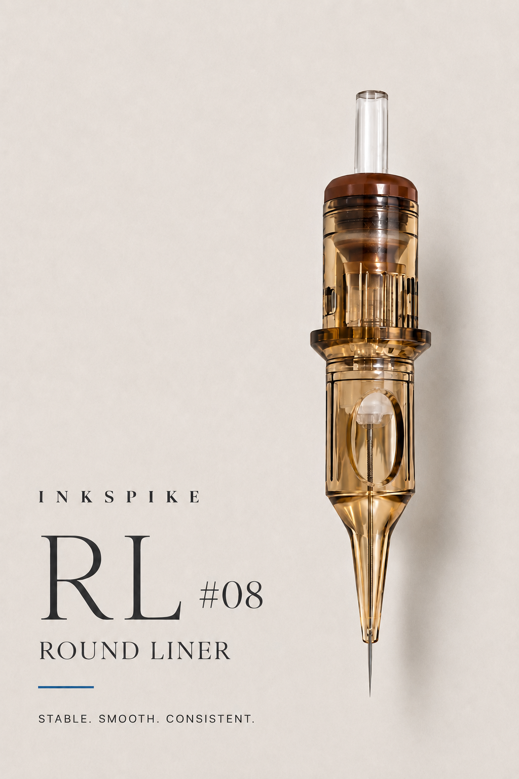Inkspike Bugpin ( #08 ) Round Liner RL tattoo cartridge needle with maximum stability, smooth ink flow, and precise lining performance.