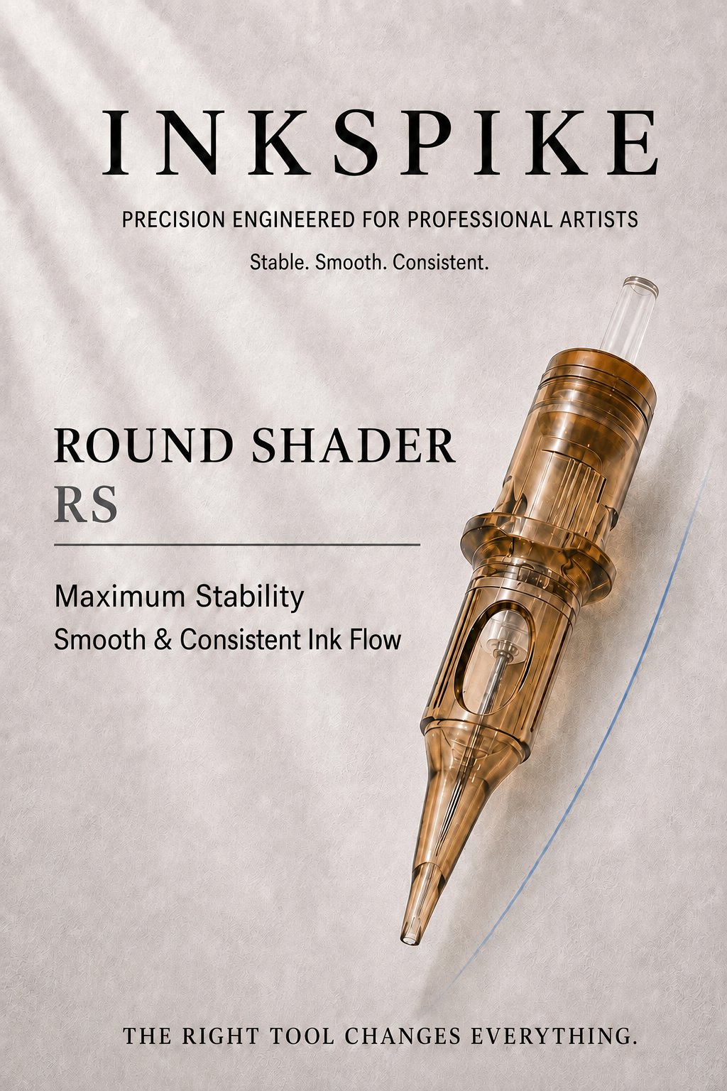 Inkspike Round Shader Tattoo Cartridge Needles Product Features Infographic – Semi-Round Shader  Design for Smooth Shading, Soft Blending and Consistent Ink Flow