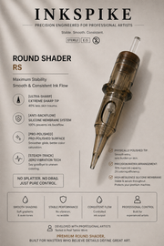 Inkspike Round Shader Tattoo Cartridge Needles Product Features Infographic – Semi-Round Shader  Design for Smooth Shading, Soft Blending and Consistent Ink Flow