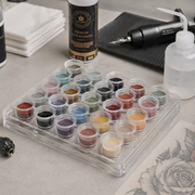 Disposable Tattoo Ink Caps with Assorted Color Pigments for Professional Tattoo Supplies and Tattoo Workstation