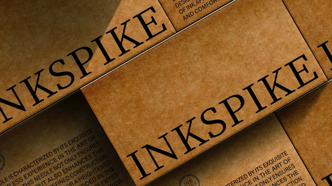 Inkspike professional tattoo needle cartridge packaging with kraft paper box design for tattoo artists